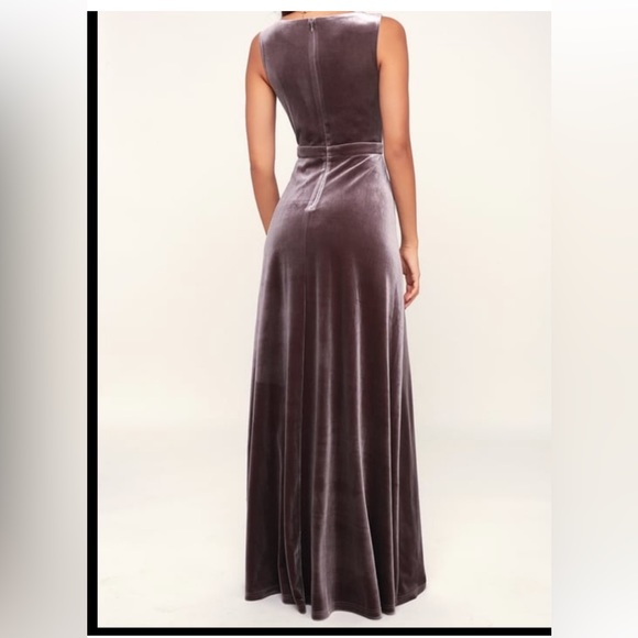 Lulu’s Beautiful Night Dusty Purple Velvet Dress - Picture 4 of 5